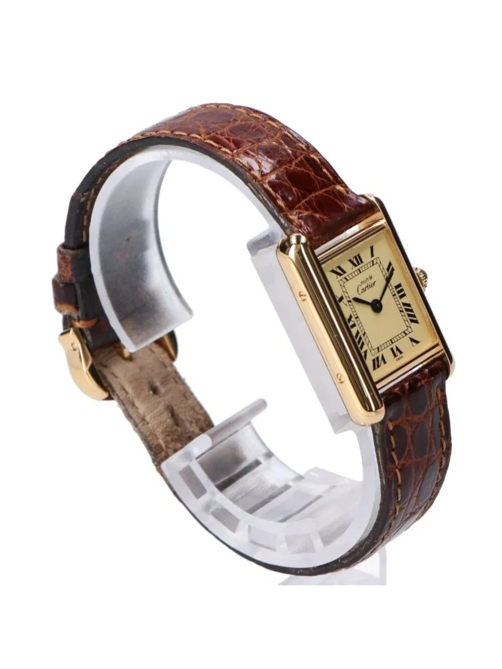 Cartier Polished 925 Must Tank Vermeil SM Ivorydial Quartz